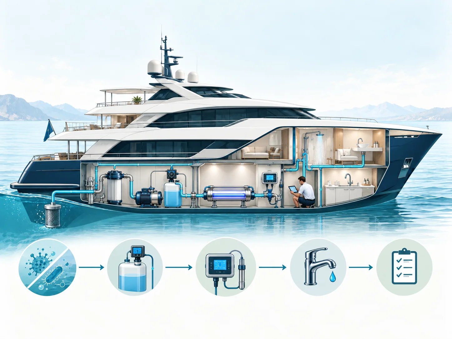 Illustration for Marine Water Disinfection & Monitoring